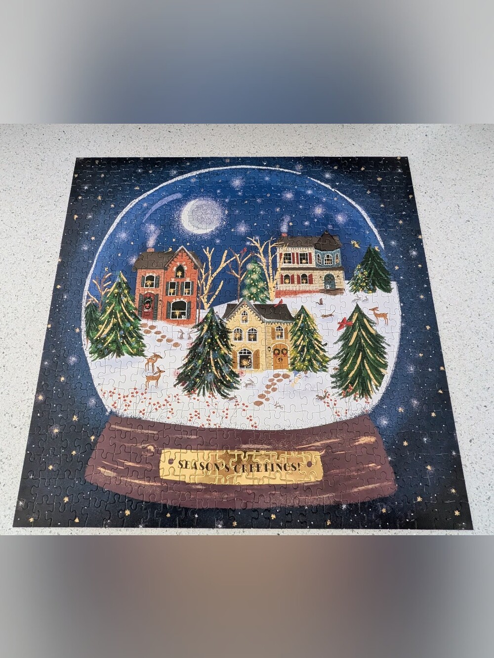 Galison "Season's Greetings!" 500-Piece Foil Jigsaw Puzzle by Galison - Picture 3 of 3
